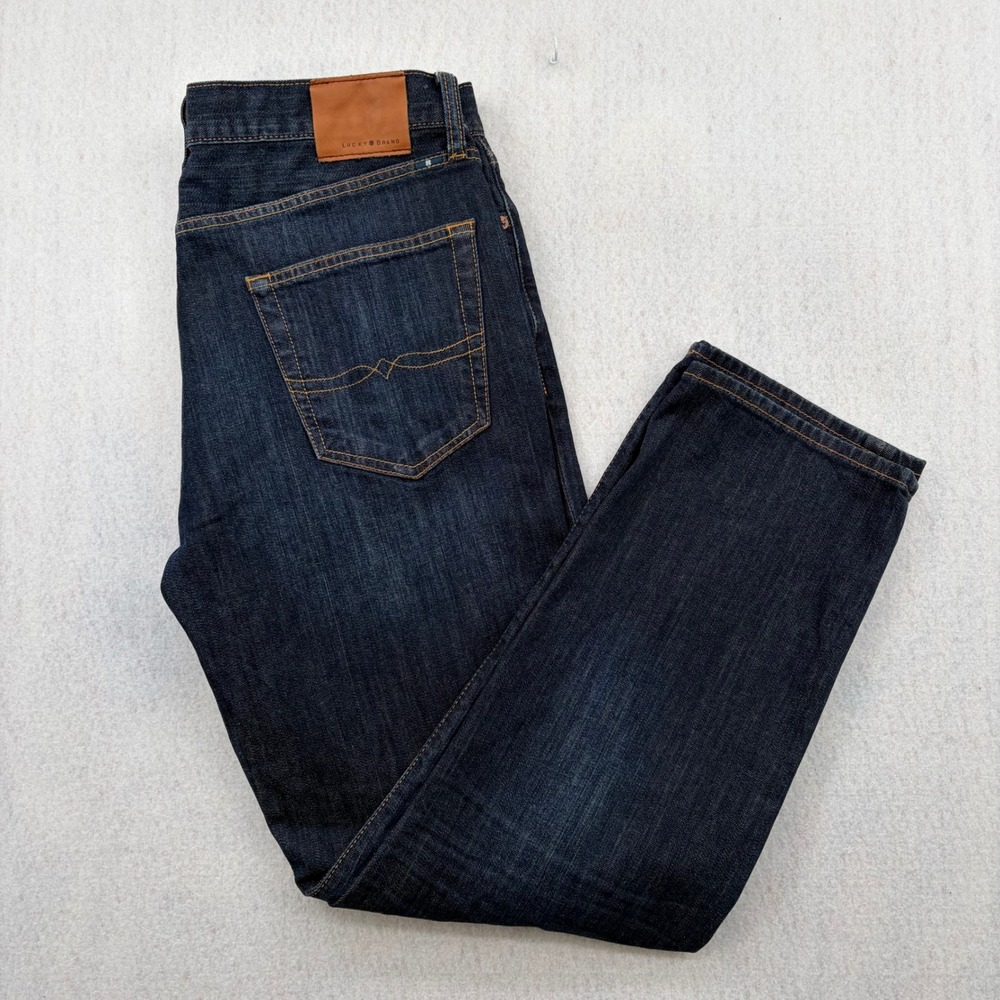 Lucky Brand 410 Athletic Fit Mens Jeans Dark Wash 34x30 Indigo Denim